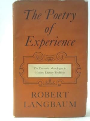 Imagen del vendedor de The Poetry of Experience a la venta por World of Rare Books