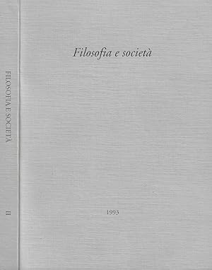 Bild des Verkufers fr Filosofia e societ Vol. X 1993 zum Verkauf von Biblioteca di Babele