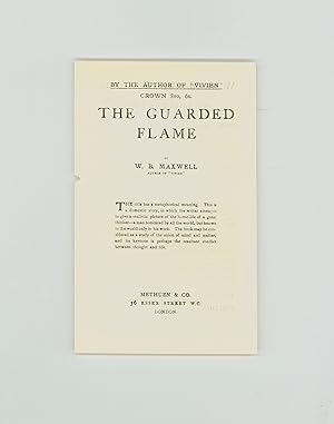 Seller image for W. B. Maxwell. Methuen & Company,1906 Publisher's Promotional Flyer for the Works of Novelist - Playwright, W. B. Maxwell : "Guarded Flame" & "Vivien". Publishing Ephemera. for sale by Brothertown Books