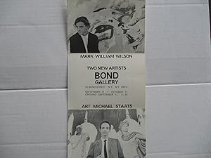 Immagine del venditore per Mark William Wilson and Art Michael Staats Two New Artists Bond Gallery 1985 Exhibition invite postcard venduto da ANARTIST