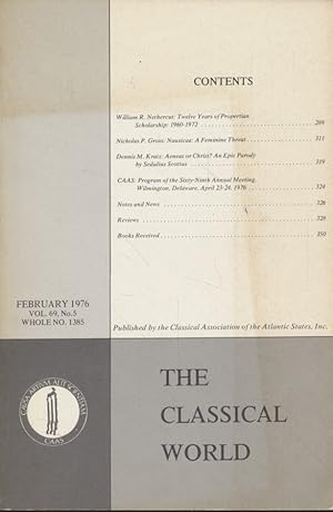 Immagine del venditore per The Classical World. Vol. 69, No. 5. Published by the Classical Association of the Atlantic States. venduto da Fundus-Online GbR Borkert Schwarz Zerfa