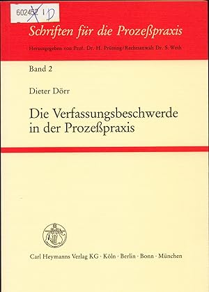Seller image for Die Verfassungsbeschwerde in der Prozesspraxis for sale by avelibro OHG