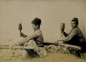 Foto um 1890, Jules Lind, Smyrna Izmir Türkei, Türkische Spinner, Spindel