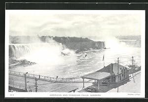 Ansichtskarte Niagara Falls, American and Canadian Falls, Wasserfall