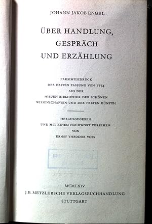 Bild des Verkufers fr ber Handlung, Gesprch und Erzhlung zum Verkauf von books4less (Versandantiquariat Petra Gros GmbH & Co. KG)