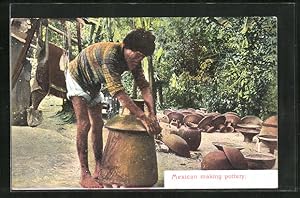 Postcard Mexican making pottery, Südamerika, Töpfer