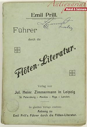 Seller image for Fhrer durch die Flten-Literatur. Grosser Katalog enthaltend ber 7500 Nummern. for sale by Antiquariat MEINDL & SULZMANN OG