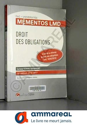 Image du vendeur pour Mmentos LMD - Droit des obligations 2016-2017 mis en vente par Ammareal