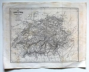 Bild des Verkufers fr Die Schweiz. Geogr: Lnge von Paris. Stahlstich um 1840 zum Verkauf von Versandantiquariat Hsl