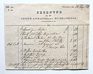 Rechnung für eine Lieferung Bücher vom 28. August 1828