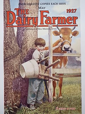 VINTAGE THE DAIRY FARMER MAGAZINE MAY 1927 COLOR PRINT