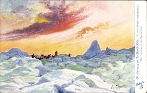 Künstler Ansichtskarte / Postkarte Operti, A., On the Way to the North Pole, North West Greenland...