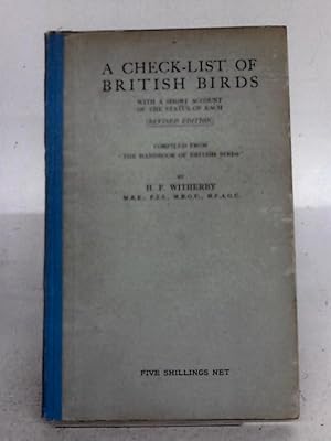 Imagen del vendedor de A Check-List of British Birds a la venta por World of Rare Books