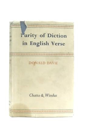 Bild des Verkufers fr Purity of Diction in English Verse zum Verkauf von World of Rare Books