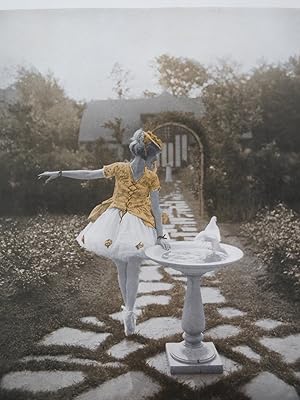 VINTAGE OUT IN THE GARDEN BALLERINA PHOTOGRAPHIC COLOR PRINT
