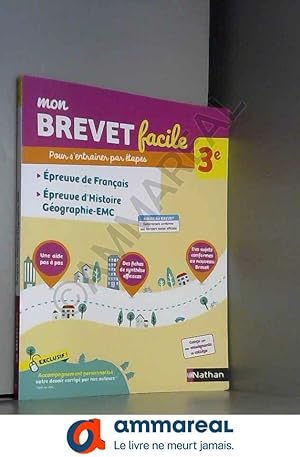 Imagen del vendedor de Mon Brevet facile - preuves de Franais, Histoire-Gographie-EMC - 3e (08) a la venta por Ammareal