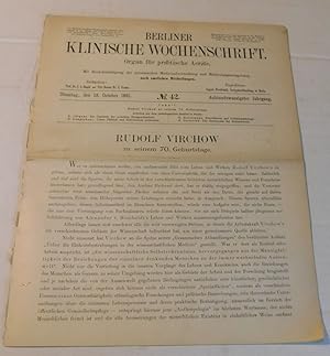 "RUDOLF VIRCHOW ZU SEINEM 70. GEBURTSTAGE": A FESTSCHRIFT consisting of 4 WORKS IN HONOR OF RUDOL...