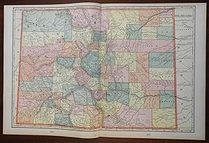 Bild des Verkufers fr Colorado 1903 map Rocky Mountains Denver Boulder Castle Rock Colorado Springs zum Verkauf von RareMapsandBooks