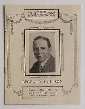 Edward Johnson at Massey Music Hall