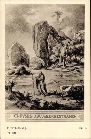 Image du vendeur pour Knstler Ansichtskarte / Postkarte Preller, F. d. J., Ilias II, Chryses am Meeresstrand, Mythologie - Ackermann 154 1848 mis en vente par akpool GmbH