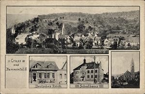 Ansichtskarte / Postkarte Bammental in Baden, Gasthaus Deutsches Reich, Schulhaus, Kirche, Totala...