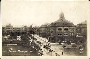 Bild des Verkufers fr Ansichtskarte / Postkarte Pilsen Stadt, Masaryk. nam. zum Verkauf von akpool GmbH