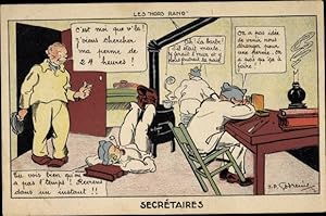 Künstler Ansichtskarte / Postkarte Les Hors Rang, Secretaires, französische Soldaten, Schreiber