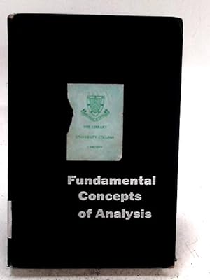 Bild des Verkufers fr Fundamental Concepts of Analysis zum Verkauf von World of Rare Books