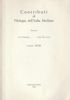 Immagine del venditore per Contributi di Filologia dell'Italia Mediana Vol. 18 venduto da Messinissa libri