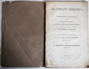 Bild des Verkufers fr De comitatu germanico. Dissertatio inauguralis. zum Verkauf von Auceps-Antiquariat Sebastian Vogler