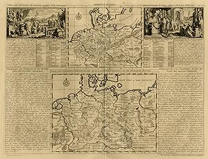 Antique Print-MAPS OF ANCIENT GERMANY-SPREAD OF PEOPLE-EUROPE-Chatelain-1732