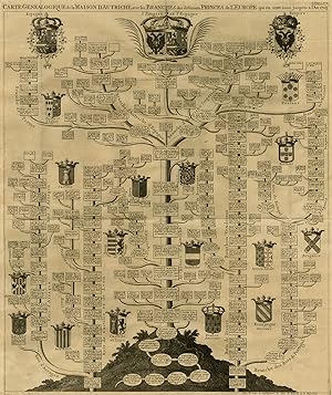 Antique Print-GENEALOGY-HOUSE OF AUSTRIA-TREE-PRINCES OF EUROPE-Chatelain-1732