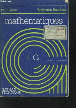 Bild des Verkufers fr Mathmatiques 1 G zum Verkauf von Le-Livre