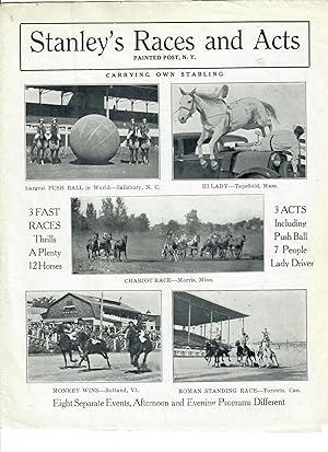 Stanley's Races and Acts; Carrying Own Stabling -- Eight Separate Acts