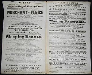 Playbill for Theatre Royal, Drury Lane, London, March 9, 1833 [Edmund Kean as Shylock]