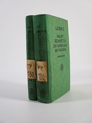 Imagen del vendedor de G. W. Leibniz. Hauptschriften zur Grundlegung der Philosophie. Bd. 1 - 2. G. W. Leibniz. Philosophische Werke. Bd. 1 - 2. a la venta por Antiquariat Bookfarm