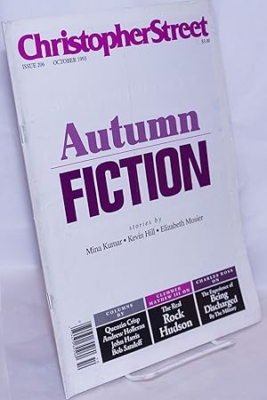 Imagen del vendedor de Christopher Street: #206, October, 1993: Autumn Fiction a la venta por Bolerium Books Inc.