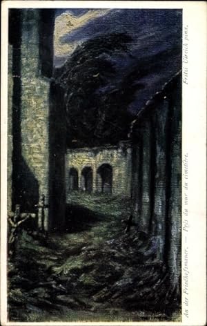 Bild des Verkufers fr Knstler Ansichtskarte / Postkarte Ulrich, Fritz, An der Friedhofsmauer - BKWI 1854 zum Verkauf von akpool GmbH