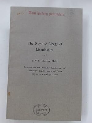 Image du vendeur pour Royalist Clergy of Lincolnshire. mis en vente par Plurabelle Books Ltd