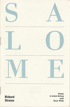 Imagen del vendedor de Programmheft Richard Strauss SALOME Premiere 19. Mrz 1988 Spielzeit 1987 / 88 a la venta por Programmhefte24 Schauspiel und Musiktheater der letzten 150 Jahre