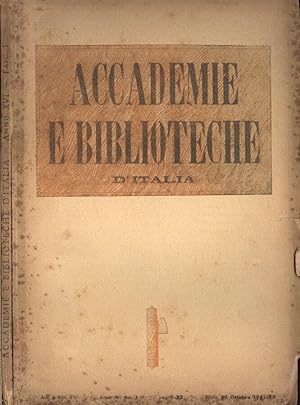 Bild des Verkufers fr Accademie e biblioteche d' Italia zum Verkauf von Biblioteca di Babele