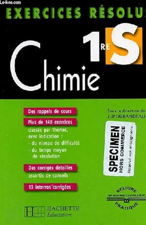 Seller image for Exercices rsolus 1re S Chimie. for sale by Le-Livre