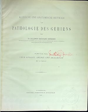 Bild des Verkufers fr Klinische und Anatomische Beitr�ge zur Pathologie des Gehirns. F�nfter Teil: �ber Aphasie, Amusie und Akalkulie zum Verkauf von Wonder Book