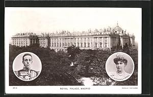 Image du vendeur pour Postal Madrid, Royal Palace, Portrts Knig und Knigin von Spanien mis en vente par Bartko-Reher