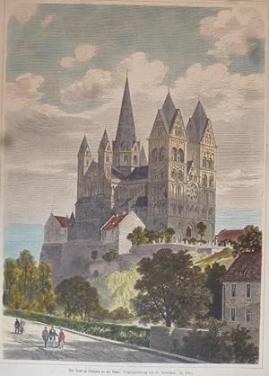 kolorierter Holzstich - Der Dom zu Limburg an der Lahn