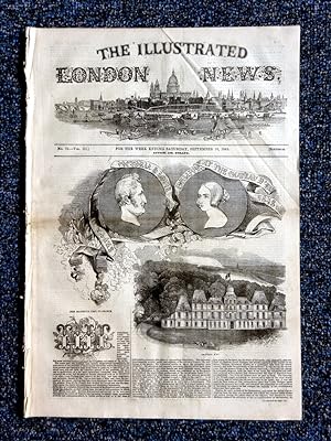 The Illustrated London News No 72 of 1843, September 16 (inc Queen Victoria's Visit to Chateau d'...