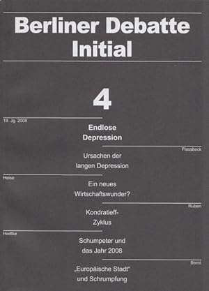 Bild des Verkufers fr Berliner Debatte Initial 4/2008: Endlose Depression. zum Verkauf von Buch von den Driesch