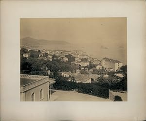 Foto um 1880, San Remo Ligurien, Blick über die Bucht, Stadt, Hafen