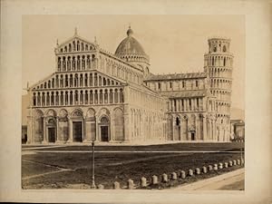 Foto um 1880, Pisa Toscana, Duomo, Dom, Schiefer Turm, Gesamtansicht
