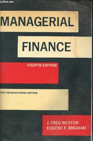 Bild des Verkufers fr Managerial finance. 4th edition zum Verkauf von Le-Livre